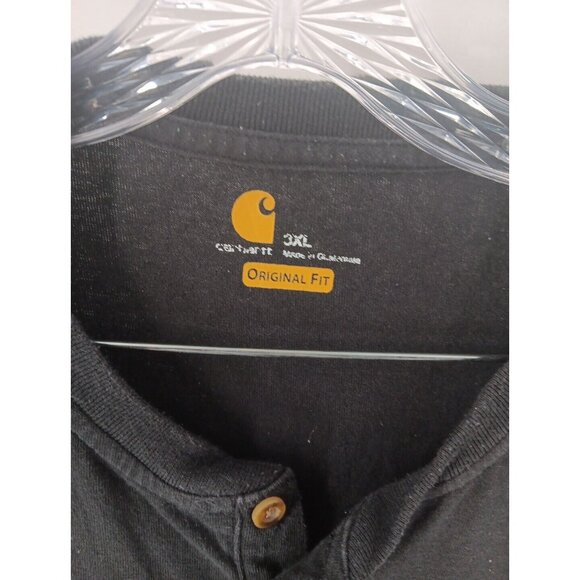Carhartt Mens Henley Tee Shirt Size: 3XL Relaxed-Fit Short Sleeve - Picture 2 of 3
